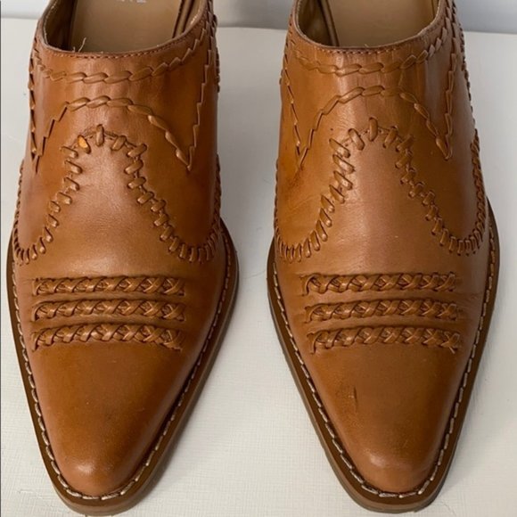 White Mountain Bronco Western Mules in  tan leather - Picture 3 of 12